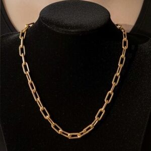 🆕 18k Gold Plated Paperclip Necklace 18”